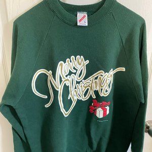JERZEES VINTAGE CHRISTMAS SWEATSHIRT Size Large 1996 MADE IN USA